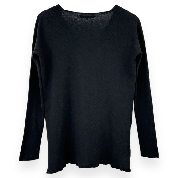 Babaton Black "Erin" Linen & Wool Blend V-Neck Relaxed Fit Sweater sz XS - Picture 2 of 9